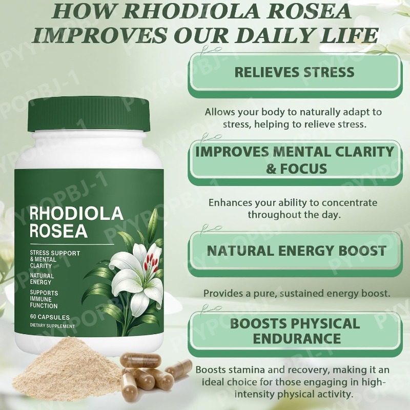 Rhodiola Rosea Capsules 500mg, - đánh giá và giá Herbal Wellness For You